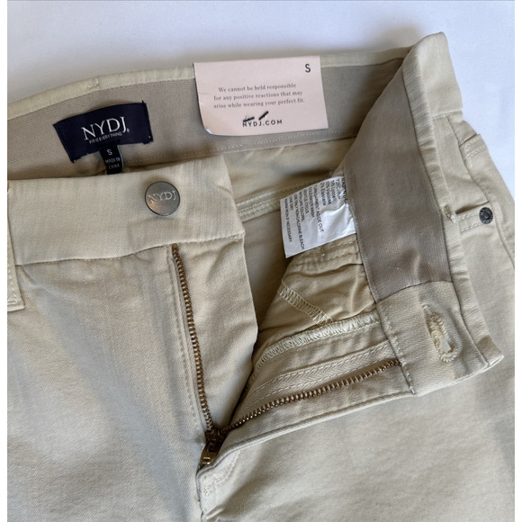NWT NYDJ Womens Infinity Waist Relaxed Flare Leg Ankle Jean in Butter Tan Small - Picture 5 of 10